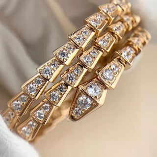 Bvlgari Pavé Geometric Cuff Bracelet – Elegant Luxury Jewelry