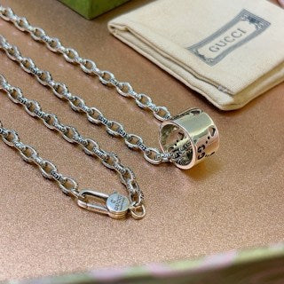 Gucci GG Barrel Pendant Chain Necklace